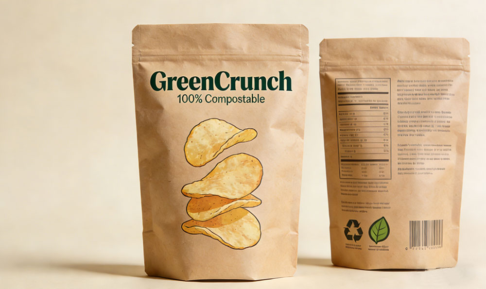 compostable potato chips pouches компостируемые пакеты из-под картофельных чипсов