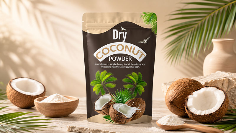 custom printed resealable pouches for organic coconut powder Многоразовые пакеты с индивидуальной печатью для органического кокосового порошка