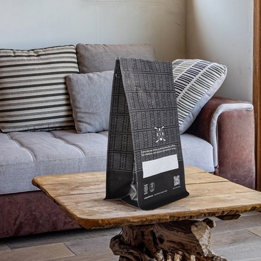 Настраиваемая полностью компостируемая передняя застежка -молния Kraft Black Coffee Sacds с клапаном