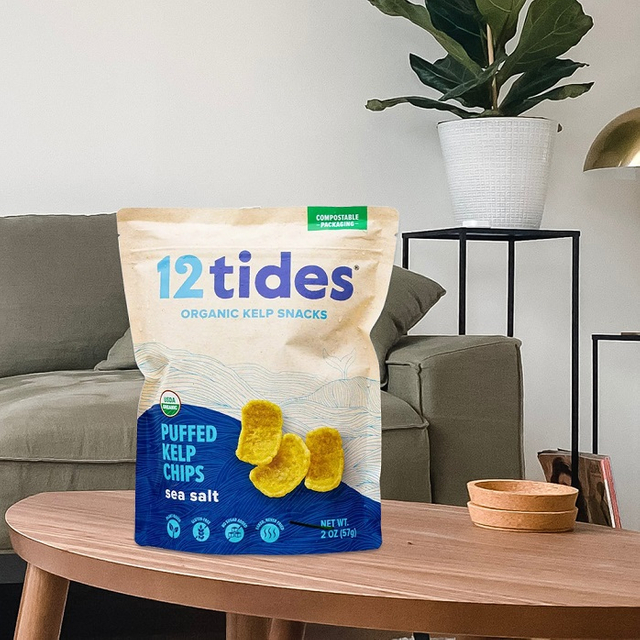 Оптовые матовые матовые компостируемые настраиваемые настраиваемые настраиваемые мешочки для органических закусок водорослей