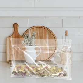 Пищевая качество Ziplock ламинированное переработанное пластиковое плоское дно чистые мешки для зерновых зерновых