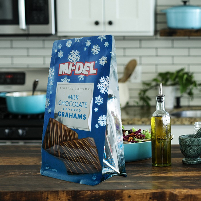 Переработанная алюминиевая фольга Инновационный дизайн индивидуальной дизайн синий 12 унций шоколадной печенье Сумка