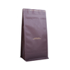 Ламинированная ламинированная запечатываемая верхняя Zip 500G Brown Quad Seal Coffee Bag для кофе Roasters