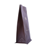 Ламинированная ламинированная запечатываемая верхняя Zip 500G Brown Quad Seal Coffee Bag для кофе Roasters