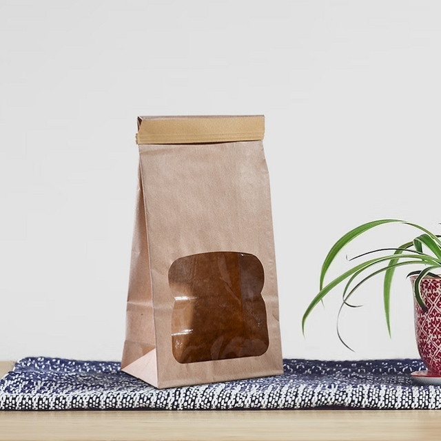 Экологически чистые переработки с плоским дном Sos бумажные кофейные мешки с жестяной галстукой и окном