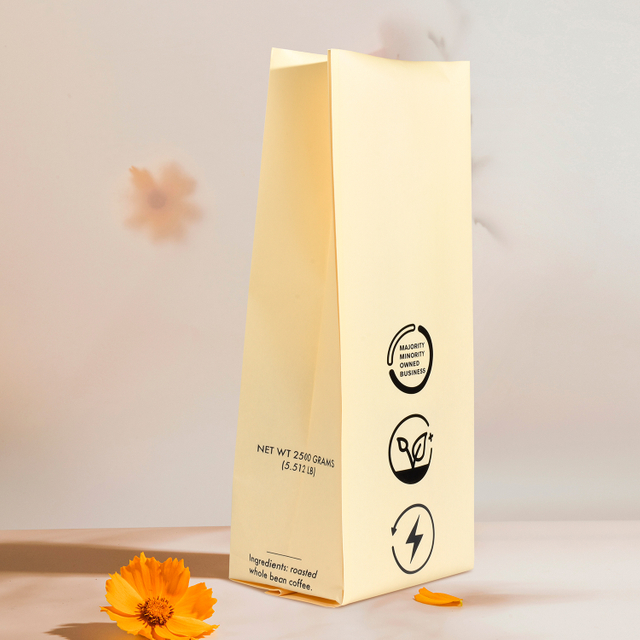 Растительные боковые кофейные пакеты с растительной основой с окном