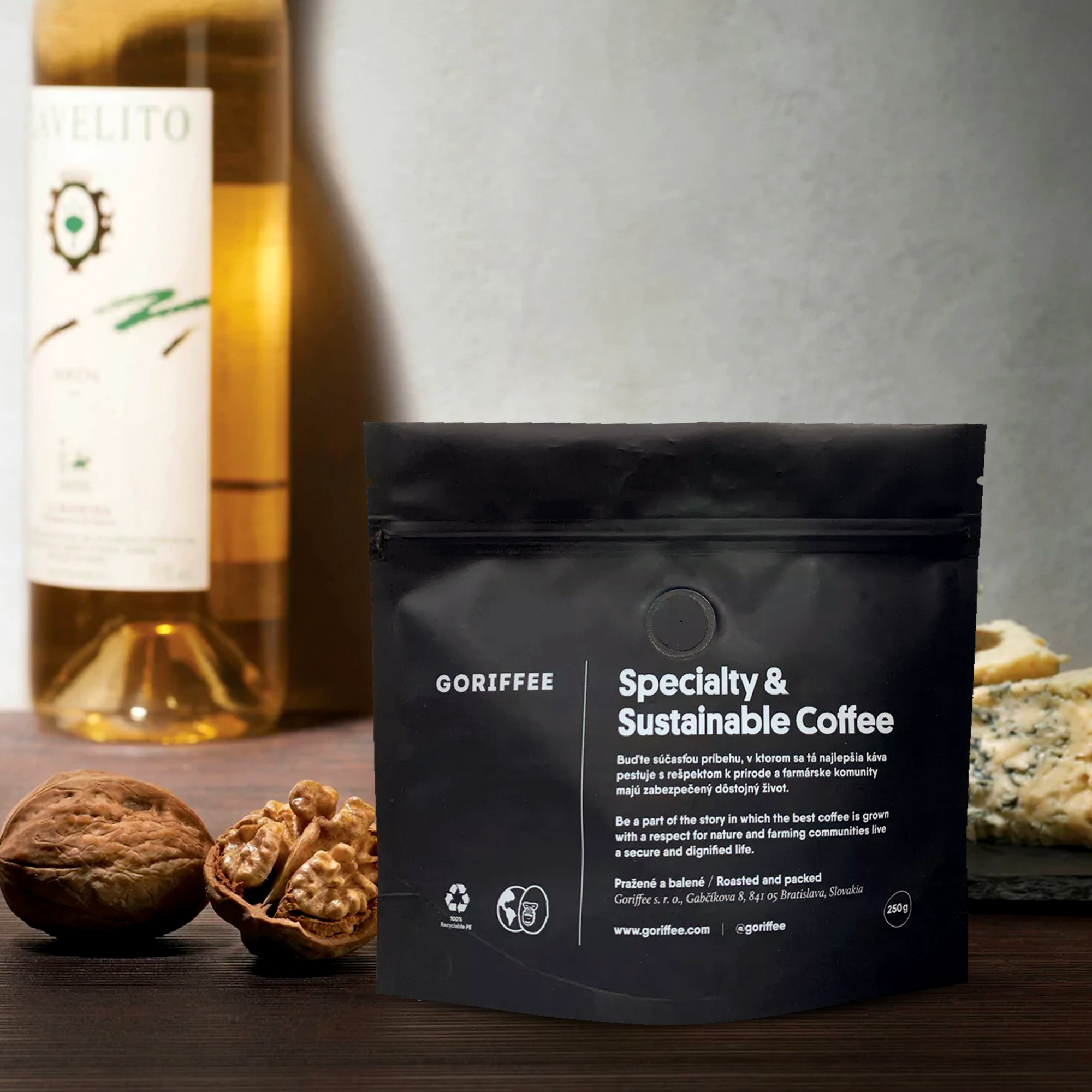Устойчивая упаковка переработка PE 4 Stand Up Coffee Bag 250g