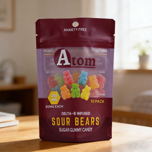 Сумка с коричневыми мармеладными мишками из био-основы и переработанных материалов