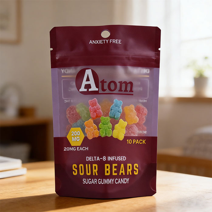 Сумка с коричневыми мармеладными мишками из био-основы и переработанных материалов