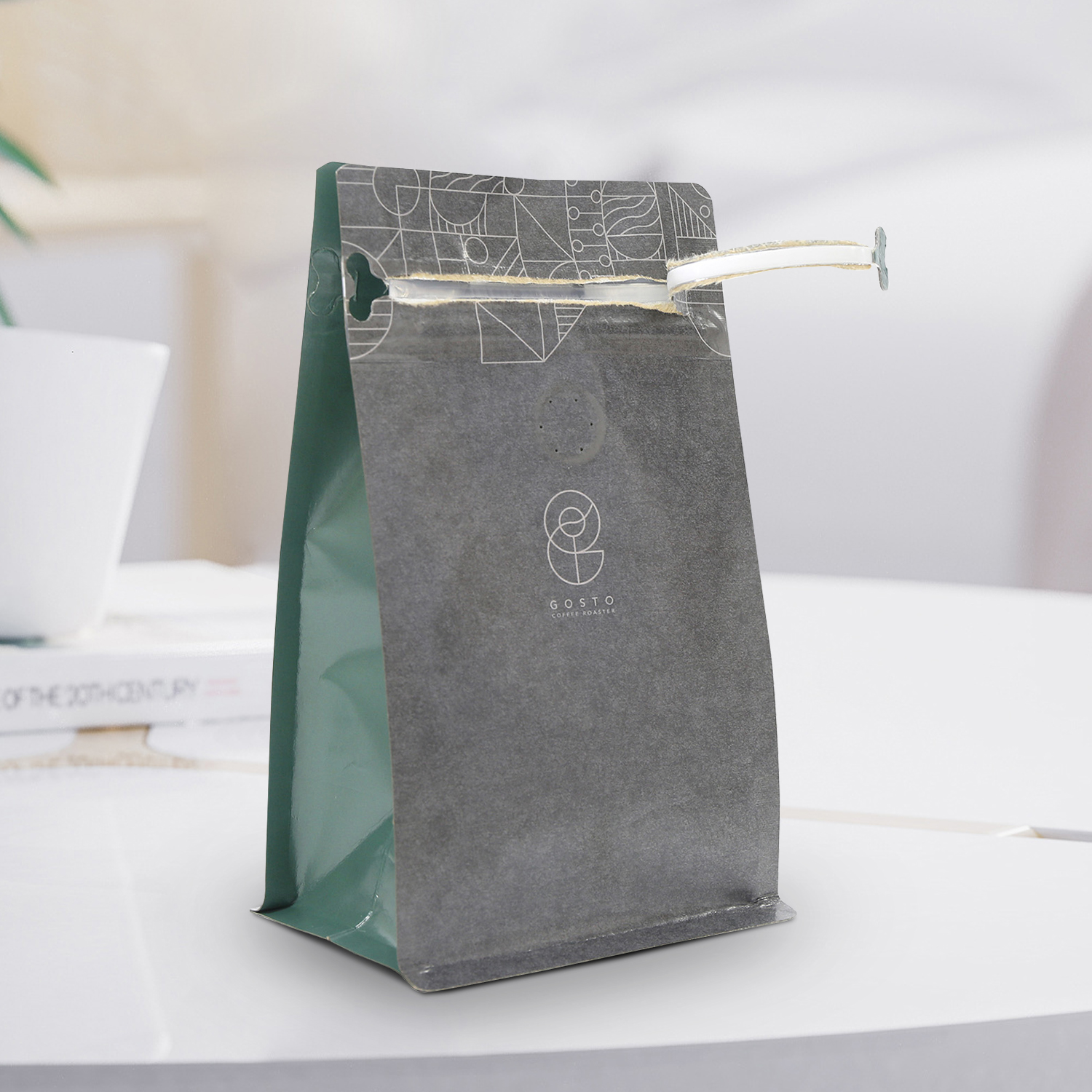 Печатные биоразлагаемые упаковочные пакеты Ziplock Square BioDegable Coffee Mags