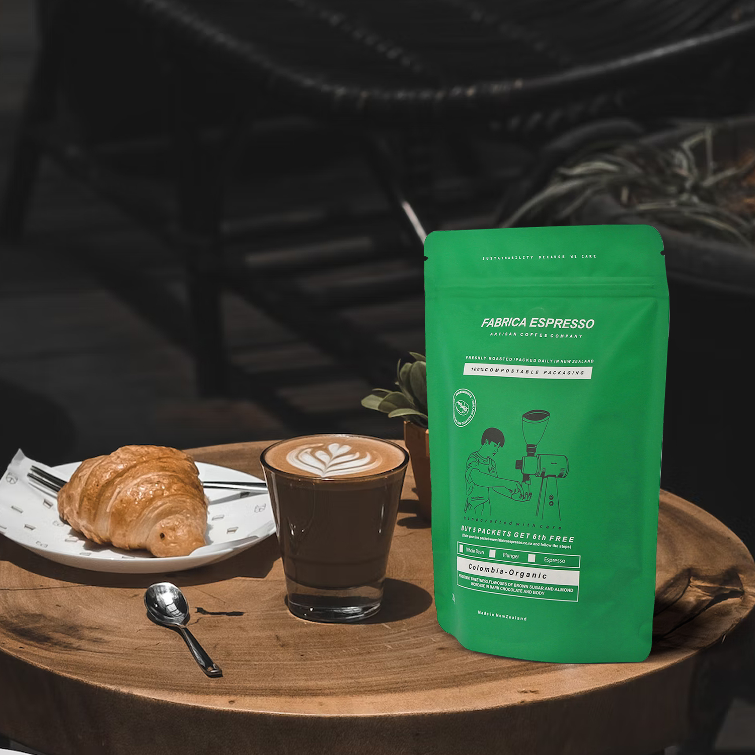 Custom Organic Stand Up Coffee Moute с молнией на молнии