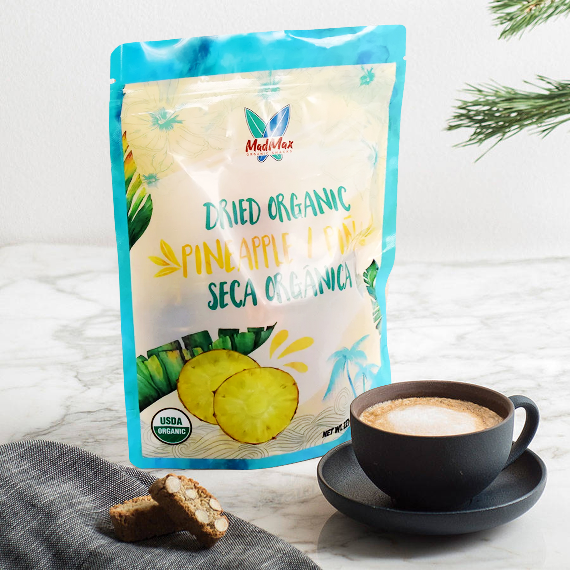 100% органический сушеный ананас Piña Seca упаковочный пакет, сделанный из переработанного материала