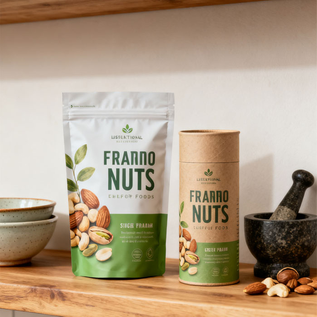 Креативный дизайн экологически чистой пищевой упаковки для орехов