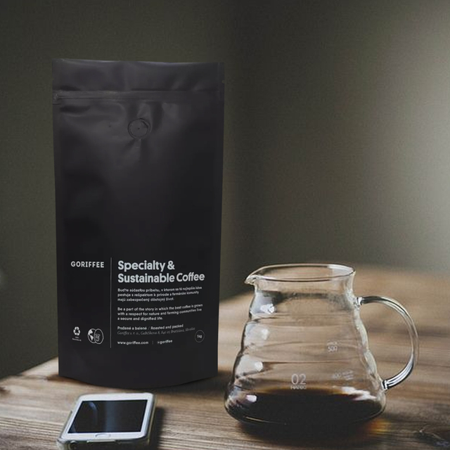 1 кг перерабатываемая матовая черная кофейная упаковка стоять