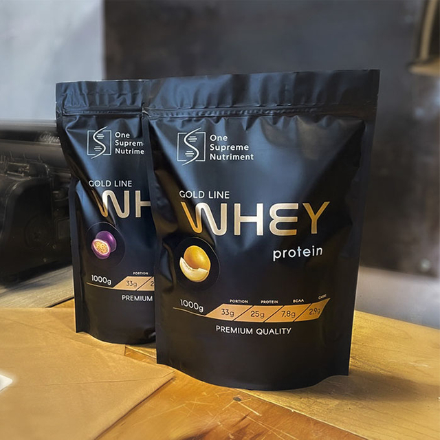 Пользовательская алюминиевая фольга Черная матовая барьерная барьерные мешочки для сывороточного белка