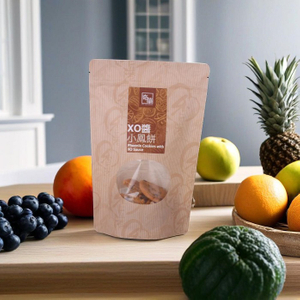 Дешевая переработка настраиваемой застежки -молнии Kraft Food Bags с логотипом для печенья пекарня