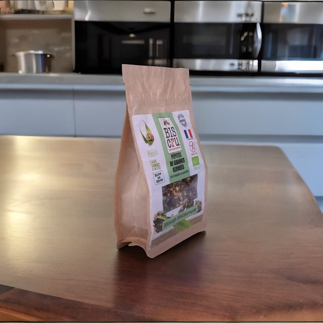 Горячая распродажа Ziplock Плоская дно бумажный пакет минималистский дизайн овсяной упаковки